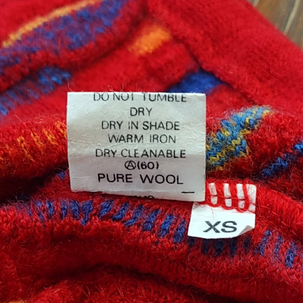 Vintage Purely Australian Clothing Co Cardigan Sweater 3D Geo Multicolor Size XS - Picture 9 of 9